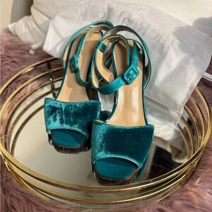 Giuseppe Zanotti Teal Suede Sandals
